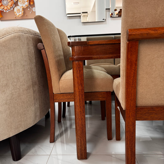 Comedor cuadrado Natural 8 sillas